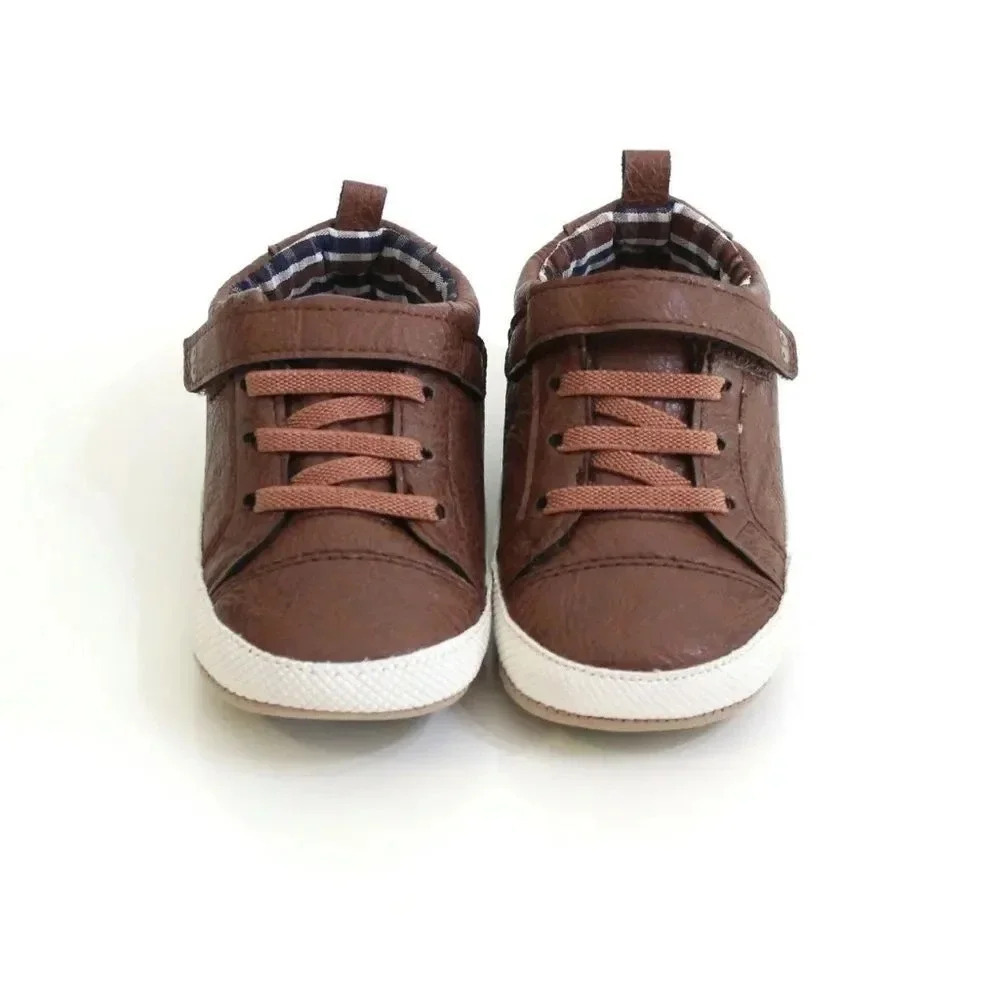 Surprize by Stride Rite Baby Boy Shoes Size 6 12 Months Brown Faux Leather